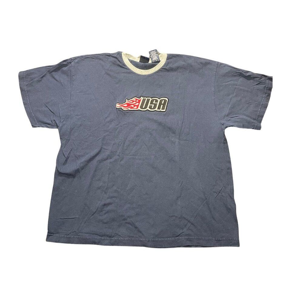 Vintage USA Embroidery Graphic T‑Shirt XL